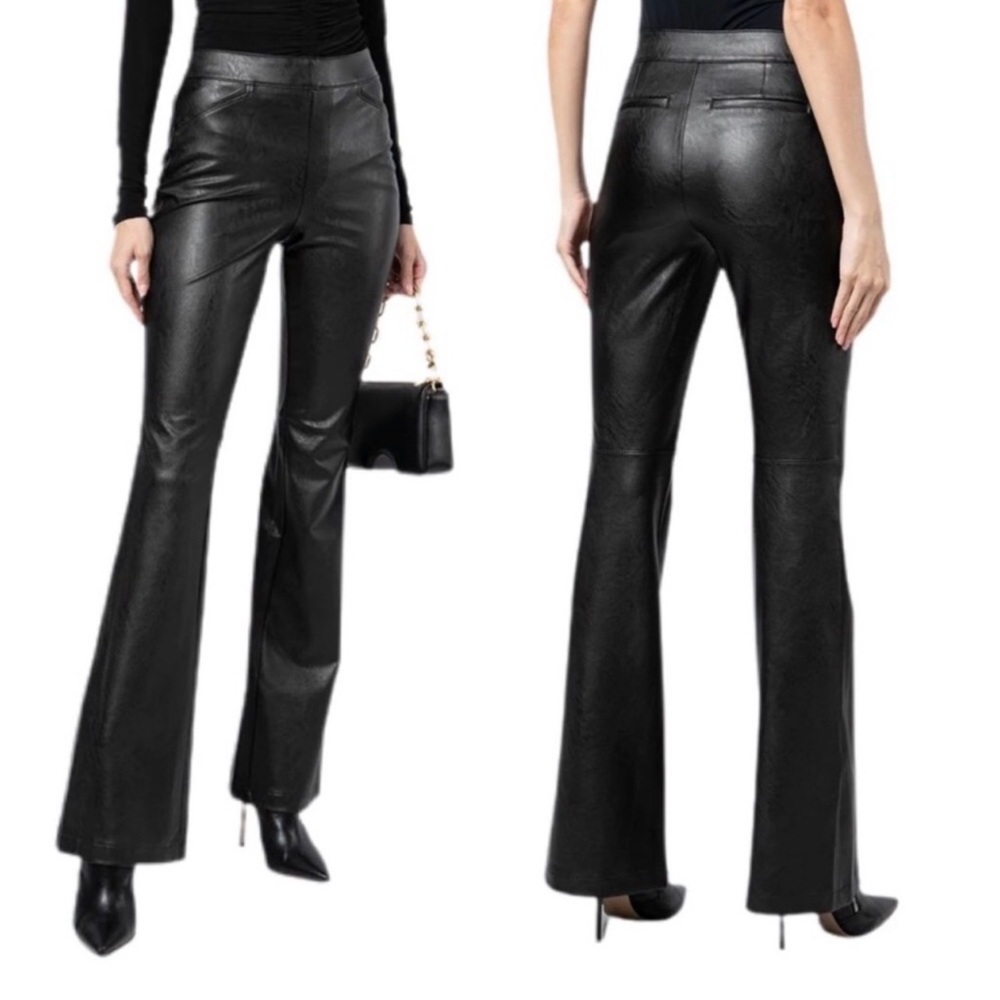 Spanx Faux Leather Flare Pants Size 1X Tall